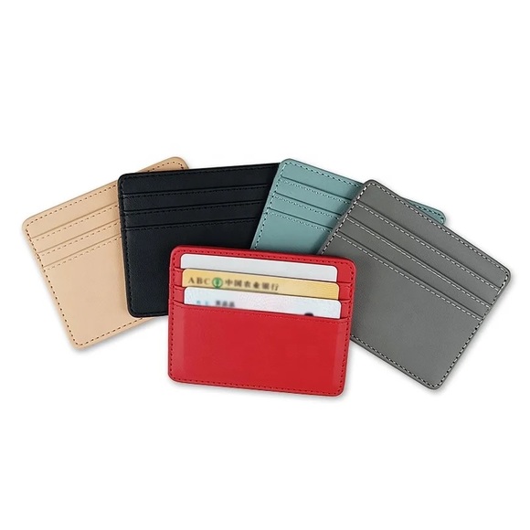 Easy To Carry Leather ID Credit Card Document Men Women Card Holder / 4 Pouch - Picture 7 of 7